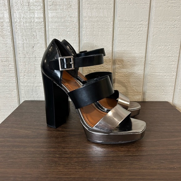 Elizabeth and James black and silver heels, size 9.5. - Picture 1 of 7